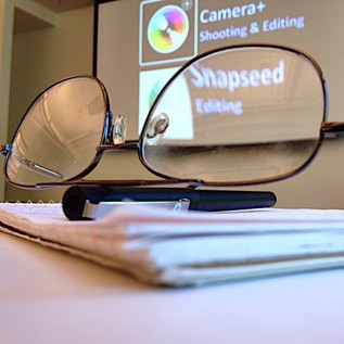 Picture, glasses on table